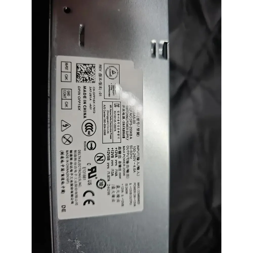 Dell Optiplex SFF DPS-255KB FP16X D255AS-00 255W PSU Power Supply Tested USA